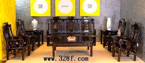 黑檀二出頭沙發(fā)(紅古軒)