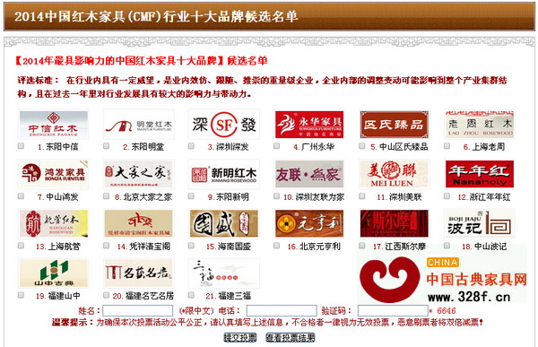 第五屆紅木總評榜網上投票系統界面 第五屆紅木總評榜網上投票系統界面