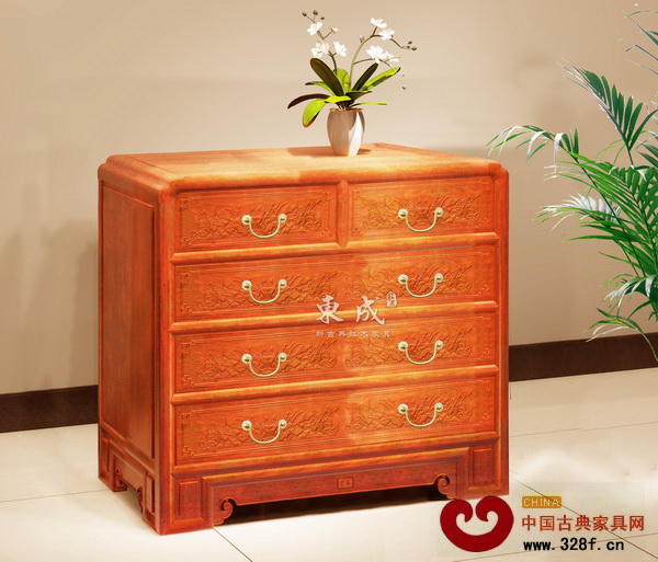 緬甸花梨荷韻斗柜