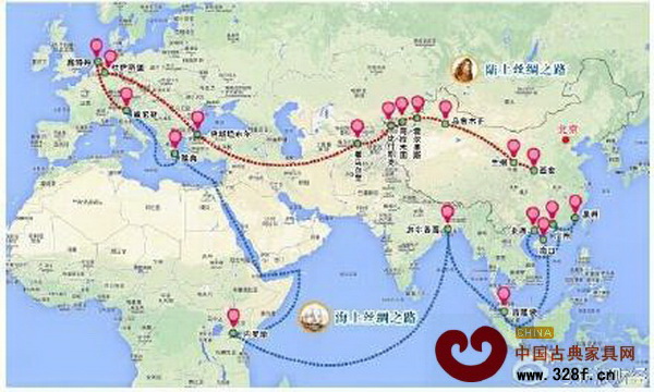 中國古代絲綢之路路線圖 中國古代絲綢之路路線圖