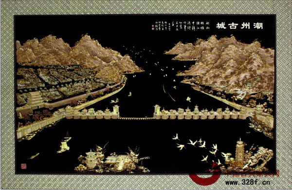麥稈畫《潮州古城》