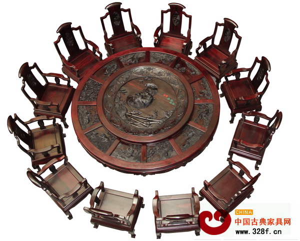 振宇紅木作品——《十二生肖圓臺(tái)》 振宇紅木作品——《十二生肖圓臺(tái)》
