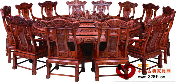 金彪云大師作品——三國演義精雕大圓臺 金彪云大師作品——三國演義精雕大圓臺