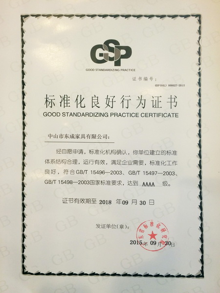 東成紅木通過復審,被繼續認定為“AAAA級標準化良好行為企業” 東成紅木通過復審,被繼續認定為“AAAA級標準化良好行為企業”