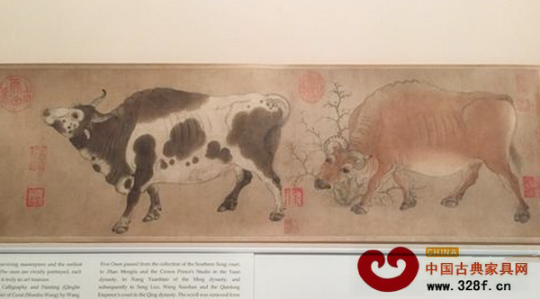 故宮《石渠寶笈》特展上展出的五牛圖