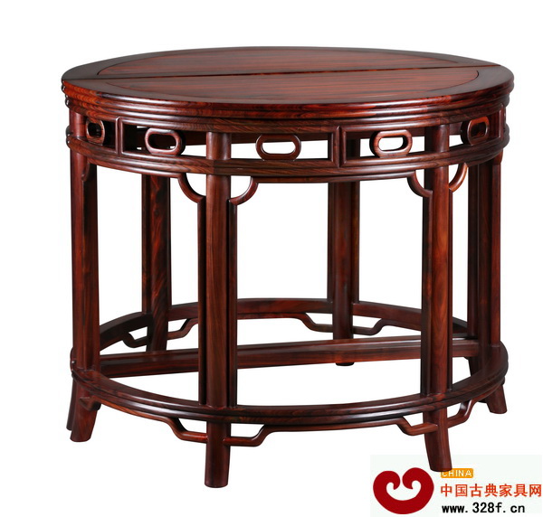 中山市首屆紅木古典家具精品評選【金獎】作品《大紅酸枝·明式枕環月牙桌》 中山市首屆紅木古典家具精品評選【金獎】作品《大紅酸枝·明式枕環月牙桌》