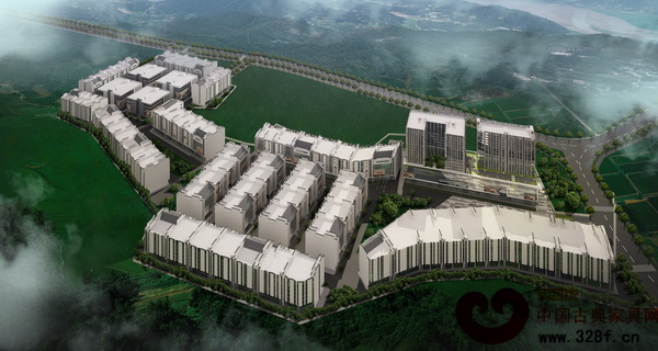 中山遠揚紅木家具批發市場宏偉的鳥瞰圖 中山遠揚紅木家具批發市場宏偉的鳥瞰圖