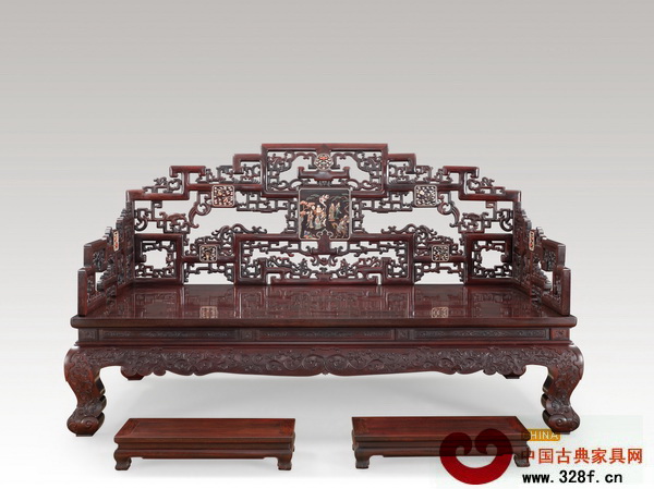 區氏臻品《小葉紫檀 嵌百寶拐子龍八仙羅漢床》 區氏臻品《小葉紫檀 嵌百寶拐子龍八仙羅漢床》