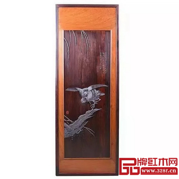 泰和園絲翎檀雕掛屏