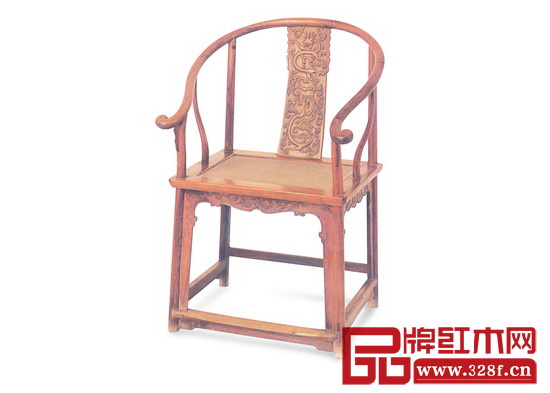 清早期 黃花梨螭龍紋圈椅（故宮博物院藏），長63 厘米，寬45 厘米，高103 厘米