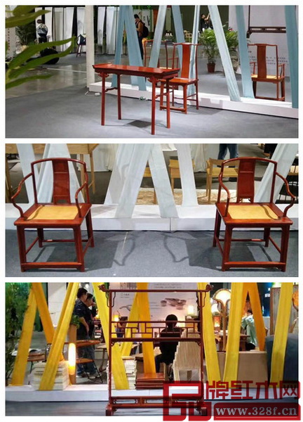 東北林業大學明清家具研究所在廣州家博會上展出的明清家具