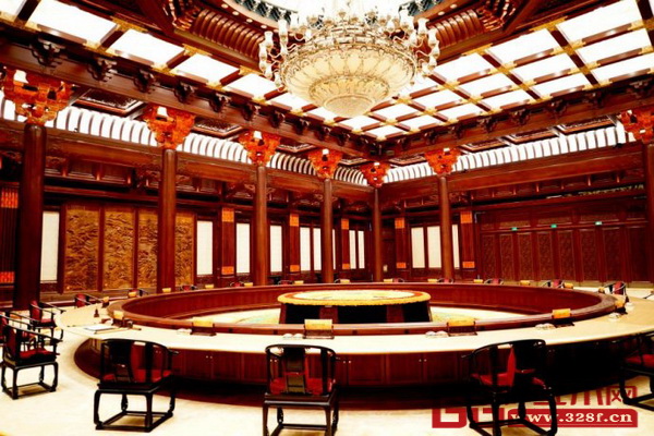 北京雁棲湖國際會議中心集賢廳內的紅木家具