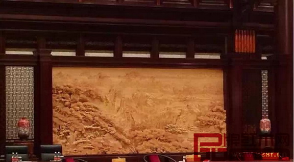 木雕屏風《錦繡河山》