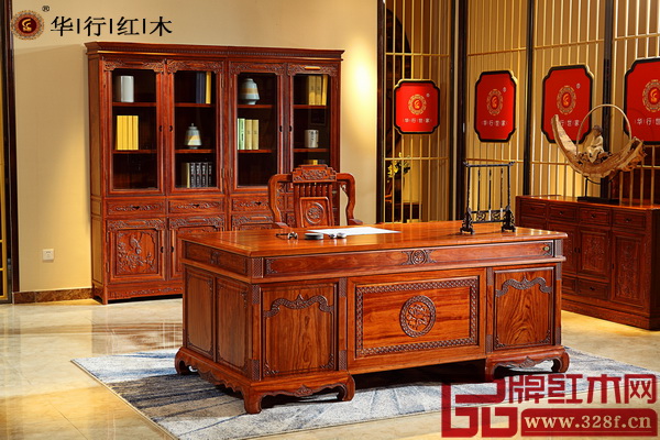 華行紅木巴花精品——漢韻辦公臺 華行紅木巴花精品——漢韻辦公臺