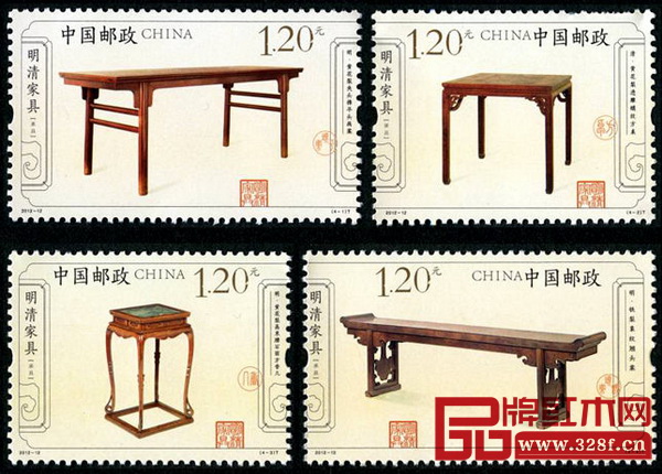 中國郵政于2012年6月9日發行的《明清家具——承具》特種郵票 中國郵政于2012年6月9日發行的《明清家具——承具》特種郵票