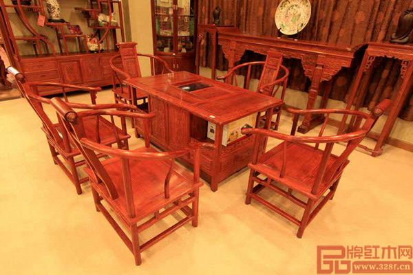 一品居家具緬甸花梨茶臺 
