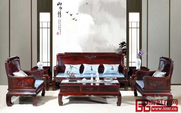 興成紅木·雨花苑——黑酸枝至美沙發