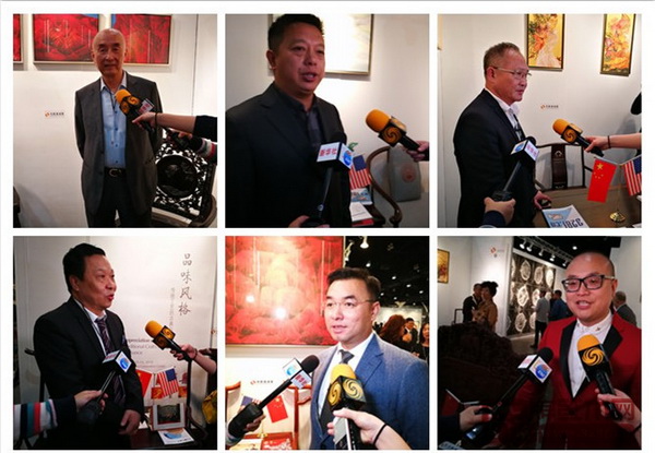 受邀參加首屆當代經典紅木家具中美交流展的6家品牌代表接受新華社、鳳凰衛視采訪