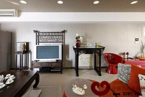 仿古家具 營造中式混搭客廳度假風情