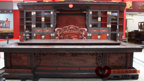 卓木王紅木作品——《中國夢富春山居和諧書房》