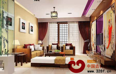 2013簡單中式客廳電視背景墻效果圖大全
