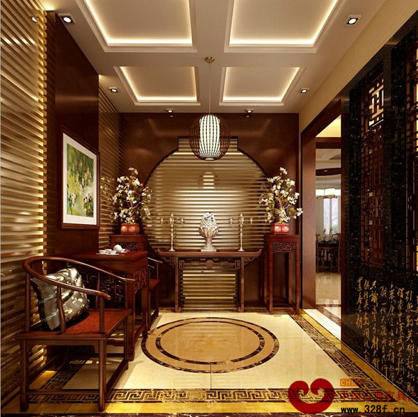 中式玄關(guān)設(shè)計(jì)效果圖