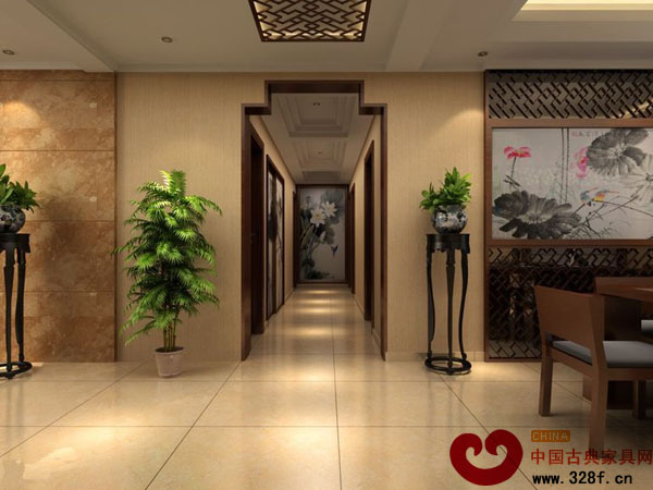 中式玄關(guān)設(shè)計(jì)效果圖