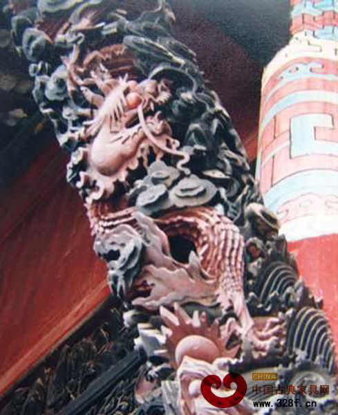 春秋祠的龍紋木雕