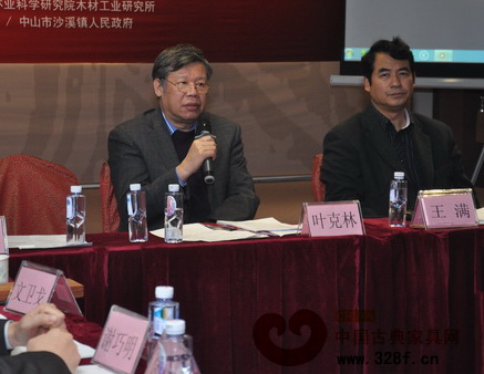 中國林科院木材工業研究所所長、中國林產工業協會紅木分會顧問葉克林做會議總結