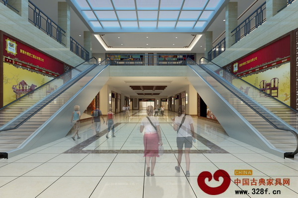 畫(huà)水紅木廣場(chǎng)大廳設(shè)計(jì)效果圖
