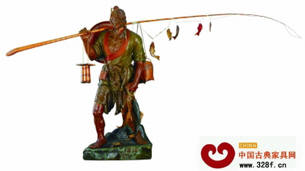 東陽竹編名作《漁翁》局部