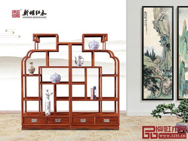 新明紅木《新風(fēng)明韻》—博古架 新明紅木《新風(fēng)明韻》—博古架