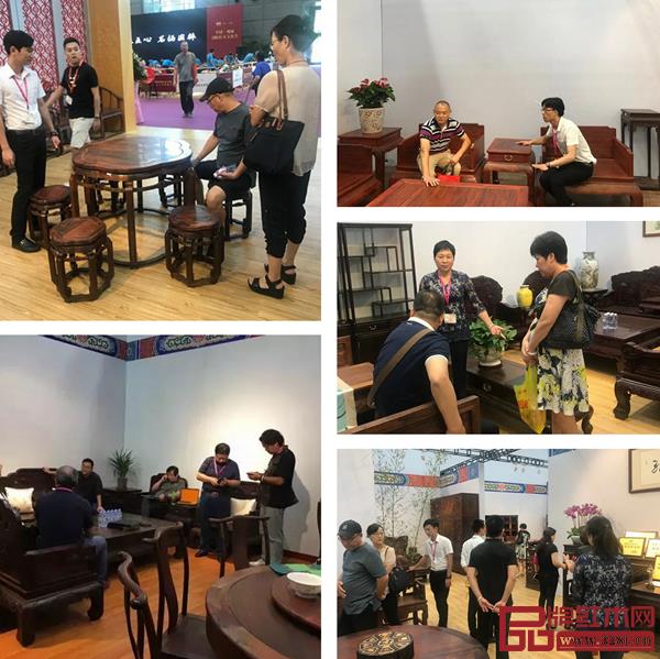 孔連紅木以品質(zhì)卓越的產(chǎn)品、獨具特色的品牌理念、營銷模式，吸引了眾多觀展商前來咨詢洽談