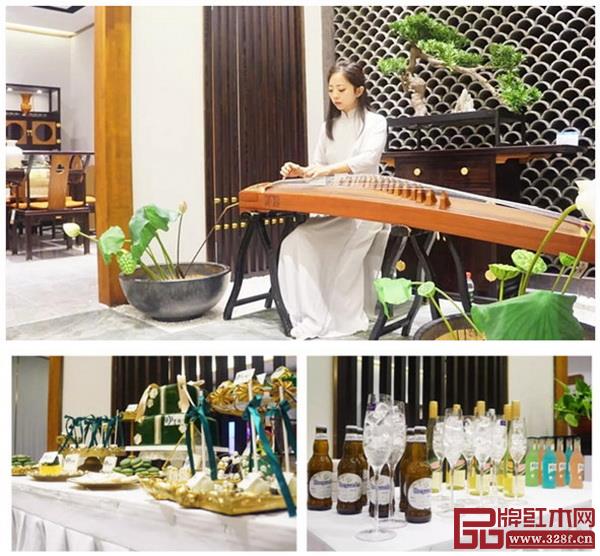 國壽·墨荷青島旗艦店開業典禮現場古箏彈奏及精美的甜點 國壽·墨荷青島旗艦店開業典禮現場古箏彈奏及精美的甜點