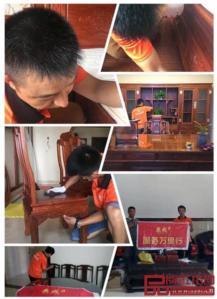 “東成紅木服務萬里行”全國百家旗艦店聯動，200余支專業的服務團隊，服務里程20000余公里