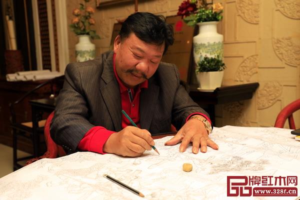 明清居紅木董事長金彪云設計手繪古建工程圖紙 明清居紅木董事長金彪云設計手繪古建工程圖紙