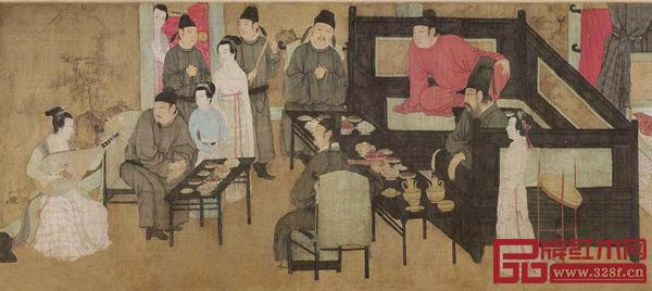 南宋人摹《韓熙載夜宴圖》“聽樂圖”中的床與榻 南宋人摹《韓熙載夜宴圖》“聽樂圖”中的床與榻