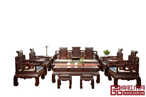 善云紅木參評作品《卷書沙發》 善云紅木參評作品《卷書沙發》