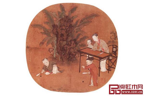《蕉蔭擊球圖》中的交椅 《蕉蔭擊球圖》中的交椅