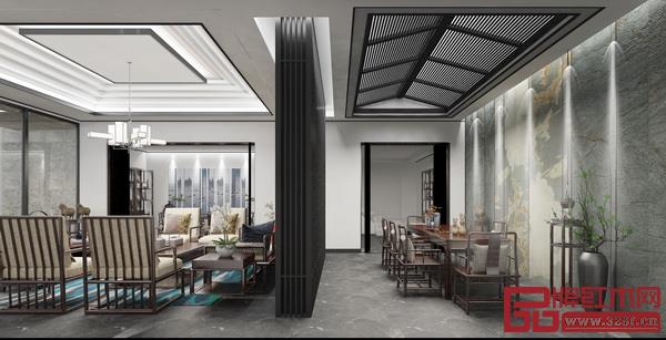司設房新中式展廳空間設計中的留白,也稱為負空間,并不一定是白色,而是為了舒適的視覺對象和審美需求,創造出一個強大的視覺焦點,并為它帶來呼吸的空間 司設房新中式展廳空間設計中的留白,也稱為負空間,并不一定是白色,而是為了舒適的視覺對象和審美需求,創造出一個強大的視覺焦點,并為它帶來呼吸的空間