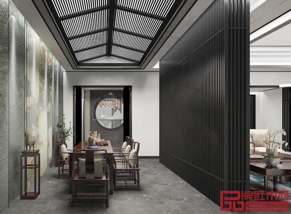 司設房新中式展廳空間設計中的留白,也稱為負空間,并不一定是白色,而是為了舒適的視覺對象和審美需求,創造出一個強大的視覺焦點,并為它帶來呼吸的空間 司設房新中式展廳空間設計中的留白,也稱為負空間,并不一定是白色,而是為了舒適的視覺對象和審美需求,創造出一個強大的視覺焦點,并為它帶來呼吸的空間
