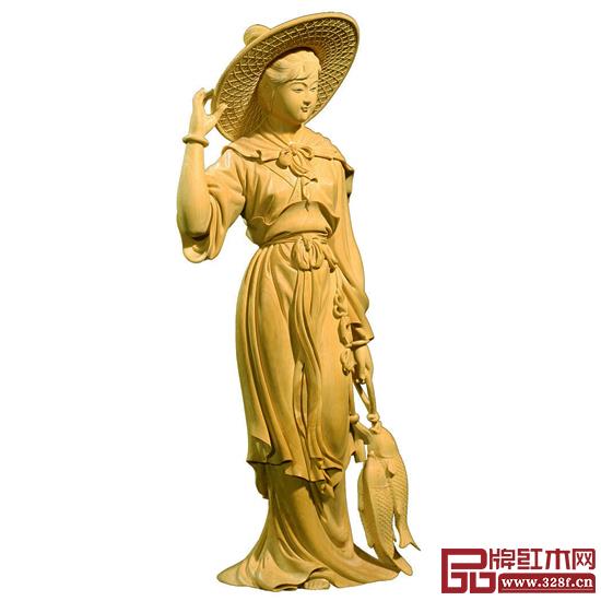 林慶財大師木雕作品——黃楊木雕《漁家女》 林慶財大師木雕作品——黃楊木雕《漁家女》