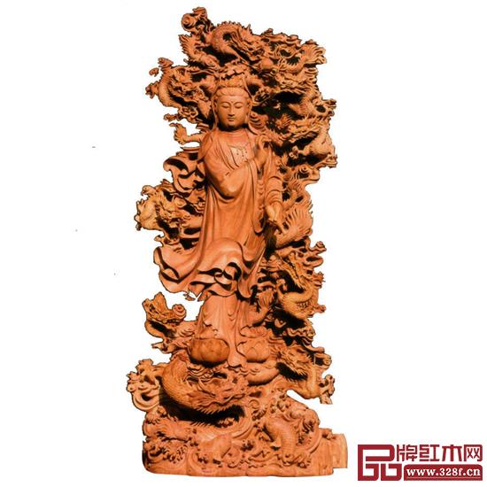 林慶財大師木雕作品——檀香木雕《九龍觀音》 林慶財大師木雕作品——檀香木雕《九龍觀音》