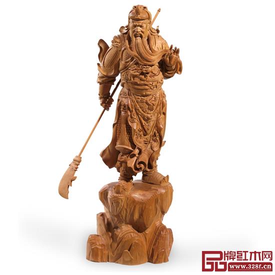 林慶財大師木雕作品——檀香木雕《關公》 林慶財大師木雕作品——檀香木雕《關公》