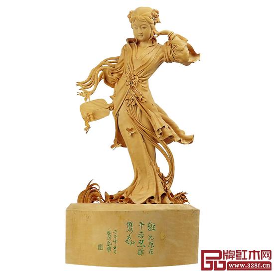 林慶財大師木雕作品——黃楊木雕《撲蝶》 林慶財大師木雕作品——黃楊木雕《撲蝶》