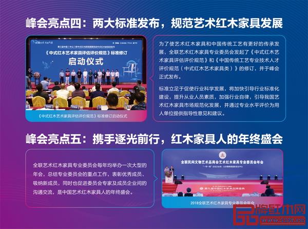《中式紅木藝術家具評估評價規范》和《中國傳統工藝專業技術人才評價規范(中式紅木藝術家具類)》發布、全聯藝術紅木家具專業委員會年會都將在本屆紅木品牌峰會上舉行 《中式紅木藝術家具評估評價規范》和《中國傳統工藝專業技術人才評價規范(中式紅木藝術家具類)》發布、全聯藝術紅木家具專業委員會年會都將在本屆紅木品牌峰會上舉行