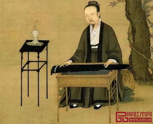 《聽琴圖》中的黑漆香幾 《聽琴圖》中的黑漆香幾