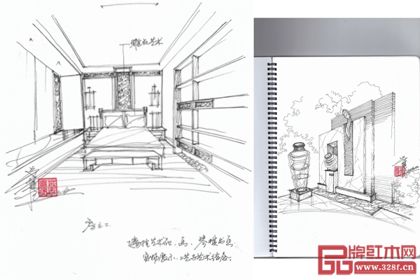 國方家居為客戶定制的家裝手情設計圖 國方家居為客戶定制的家裝手情設計圖