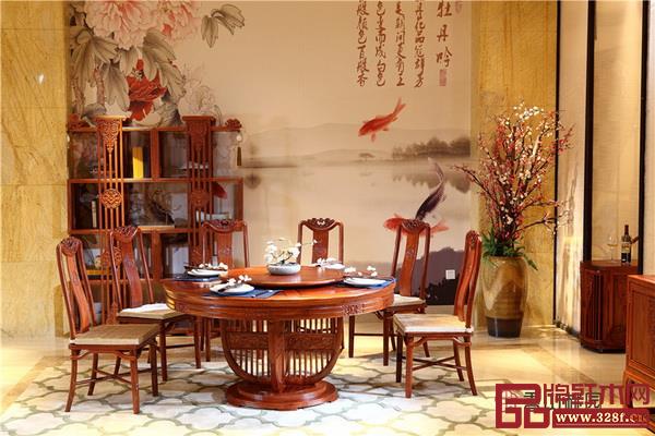 永華家具-香山桃園1.36米巴花“煙柳畫橋”圓臺7件套 永華家具-香山桃園1.36米巴花“煙柳畫橋”圓臺7件套