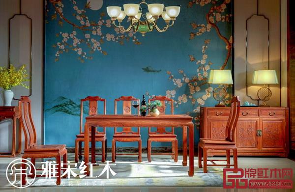 雅宋紅木緬甸花梨“明月”方形餐臺 雅宋紅木緬甸花梨“明月”方形餐臺